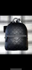 Nine West Polyvinyl Black Small Backpack With Detachable Card Case  
