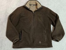 Mens Aigle Garrano Fleece Full Zip Jacket Coat Brown Medium Outdoor UK 36/37