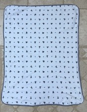 Polo Ralph Lauren Receiving Blanket Teddy Bear Blue Navy Stripe 100 Cotton