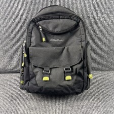 Eddie Bauer First Adventure Diaper Bag Dark Gray Backpack Wipes Holder Pockets
