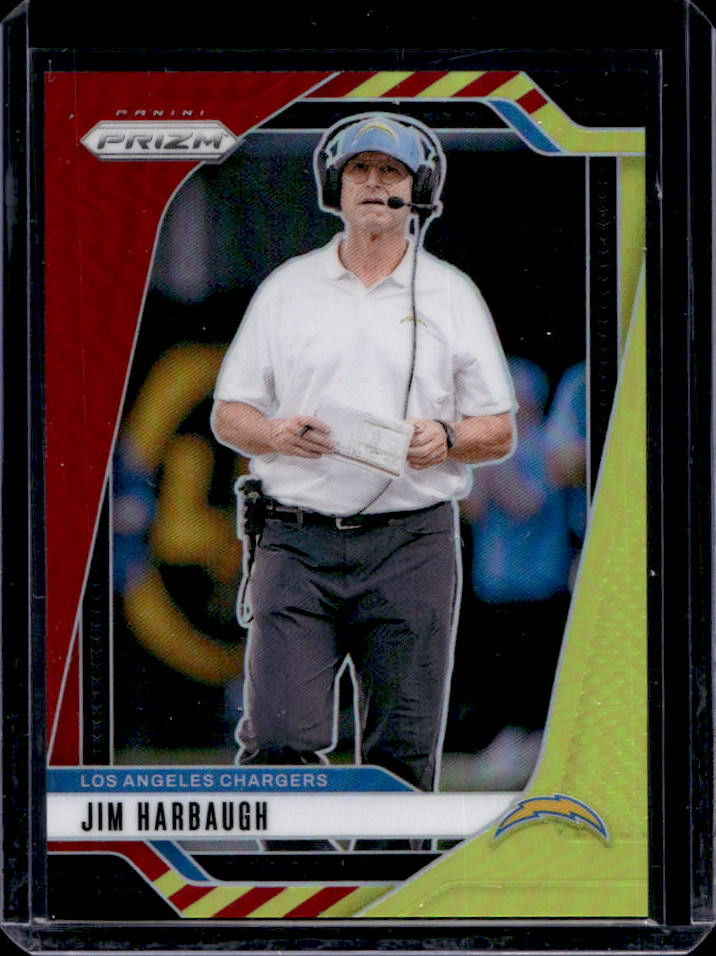 2024 Panini Prizm Jim Harbaugh Red and Yellow #12/44