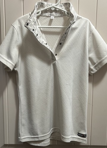 Kerrits Kid’s White  Short Sleeve Show Shirt Size L
