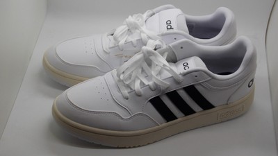 Adidas Hoops 3.0 GY5434 Sneakers Men White Black Stripes Leather Size 11.5 Shoes