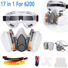 Atemschutz Halbmaske Gasmaske 6200 Staubmaske Lackiermaske Mit Wechselfiltern DE