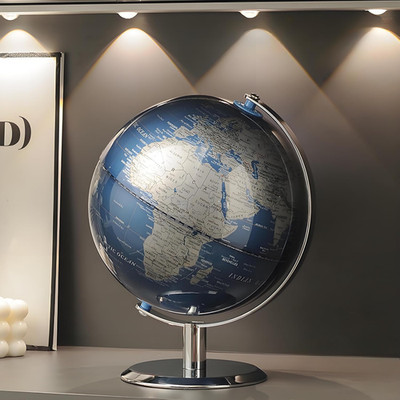 TTKTK World Globe with Stainless Steel Stand, 8Inch Earth Modern Desktop Globe f