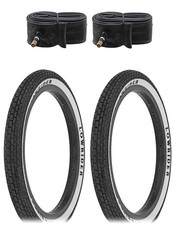 2 NEW 16X1.75 LOWRIDER LOGO WHITEWALL BICYCLE TIRES OG BRICK PATTERN  TUBES