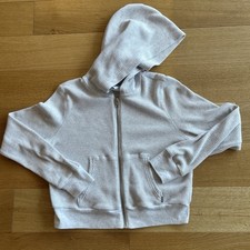 Aritzia Tna Hoodie Womens White Waffle Weave Crop Athletic Sweatshirt Small