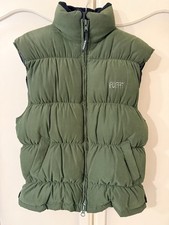 Original Puffa Padded Duck Down/Feather Gilet Size M Green Double Zip Exc Con