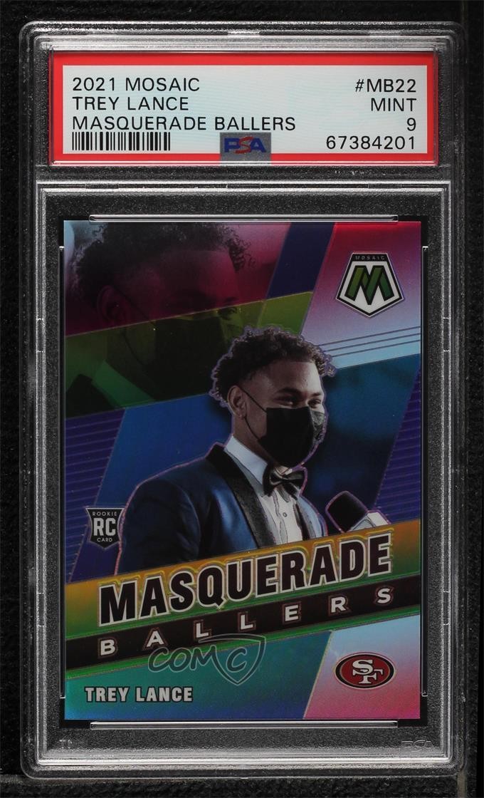 2021 Panini Mosaic Masquerade Ballers Trey Lance PSA 9 MINT Rookie RC 14do