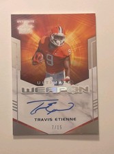 2021 Leaf Ultimate Draft Travis Etienne Ultimate Weapon Silver Spectrum Auto /15