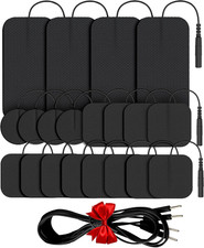 20 Pack TENS Unit Electrode Pads 1/4 Wire Cable Combination Set. Multiple Sizes