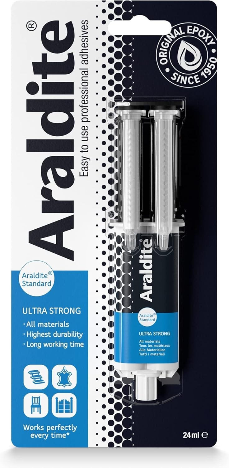 Araldite ARA 400003 Standard Syringe Epoxy 24ml Repair Woodworking New