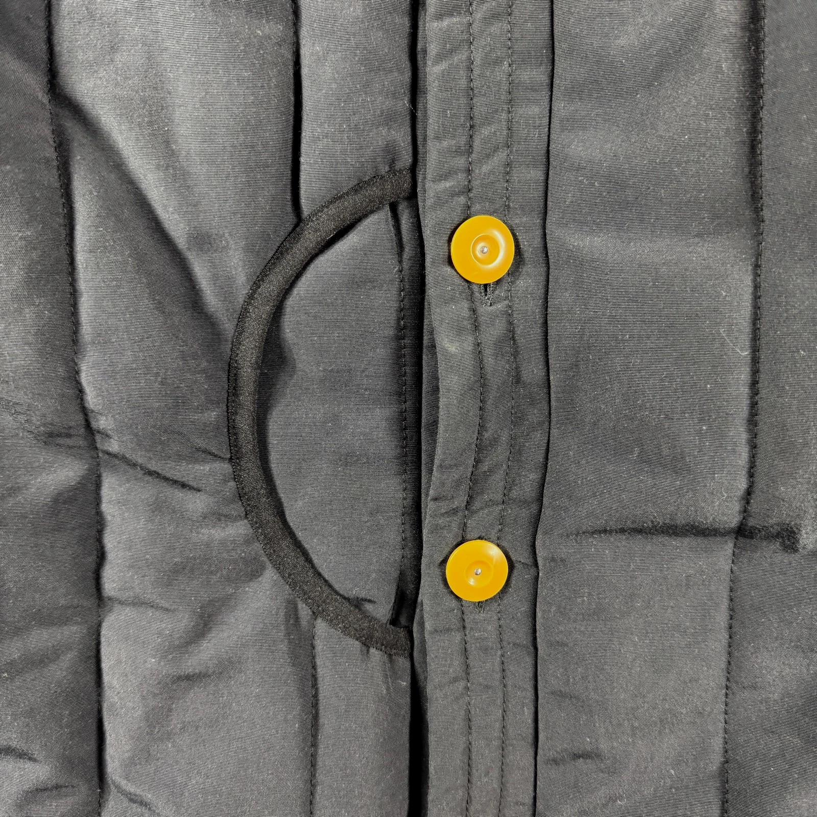 Brain Dead Puffer Button Up Shirt sz XL Dark Navy Blue - Japan Fabric Quilted - product detail image 4