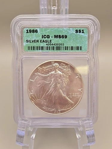 1986 $1 American Silver Eagle - ICG MS69