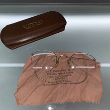 Antique Shuron 1/10 12K GF Eye Glass Frames, Gold Filled, with Case  Cloth