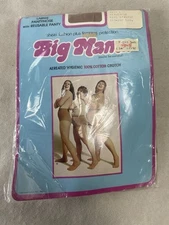 Big Mama Vintage Beigetone Pantyhose Large 5'-5'9" 165-230lbs. 5488 New
