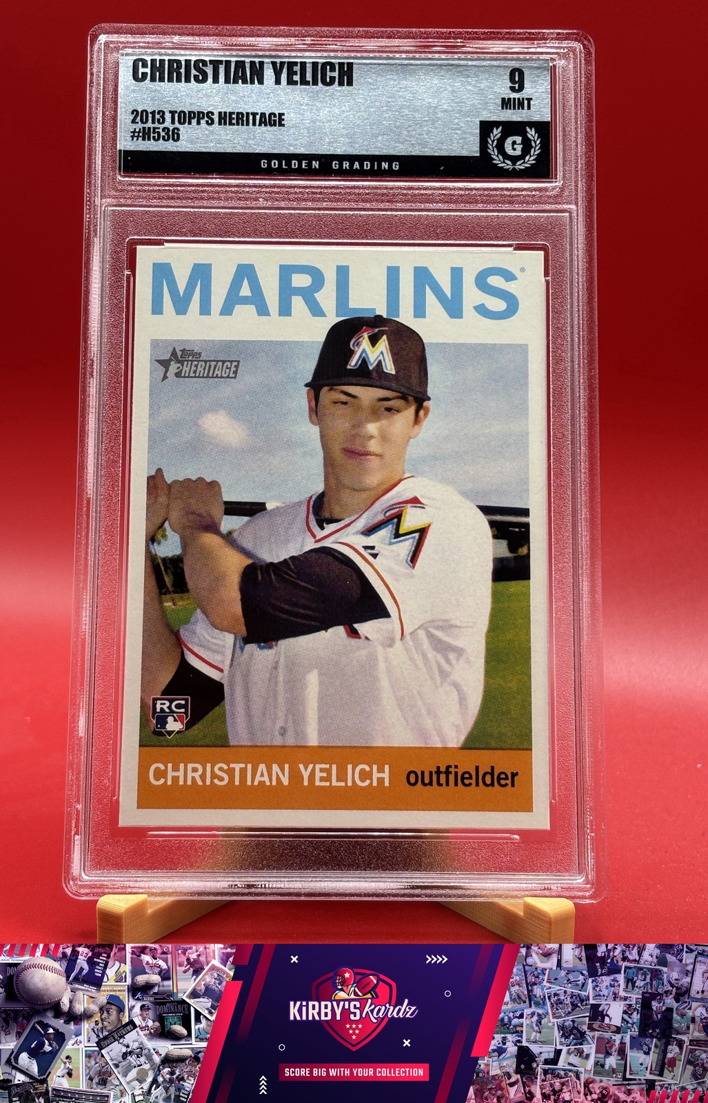 2013 Topps Heritage High Number #H536 Christian Yelich Graded 9 RC