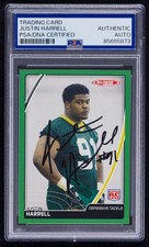 Justin Harrell Signed 2007 Topps Total Rookie Card #504 (PSA) Green Bay Packers. rookie card picture