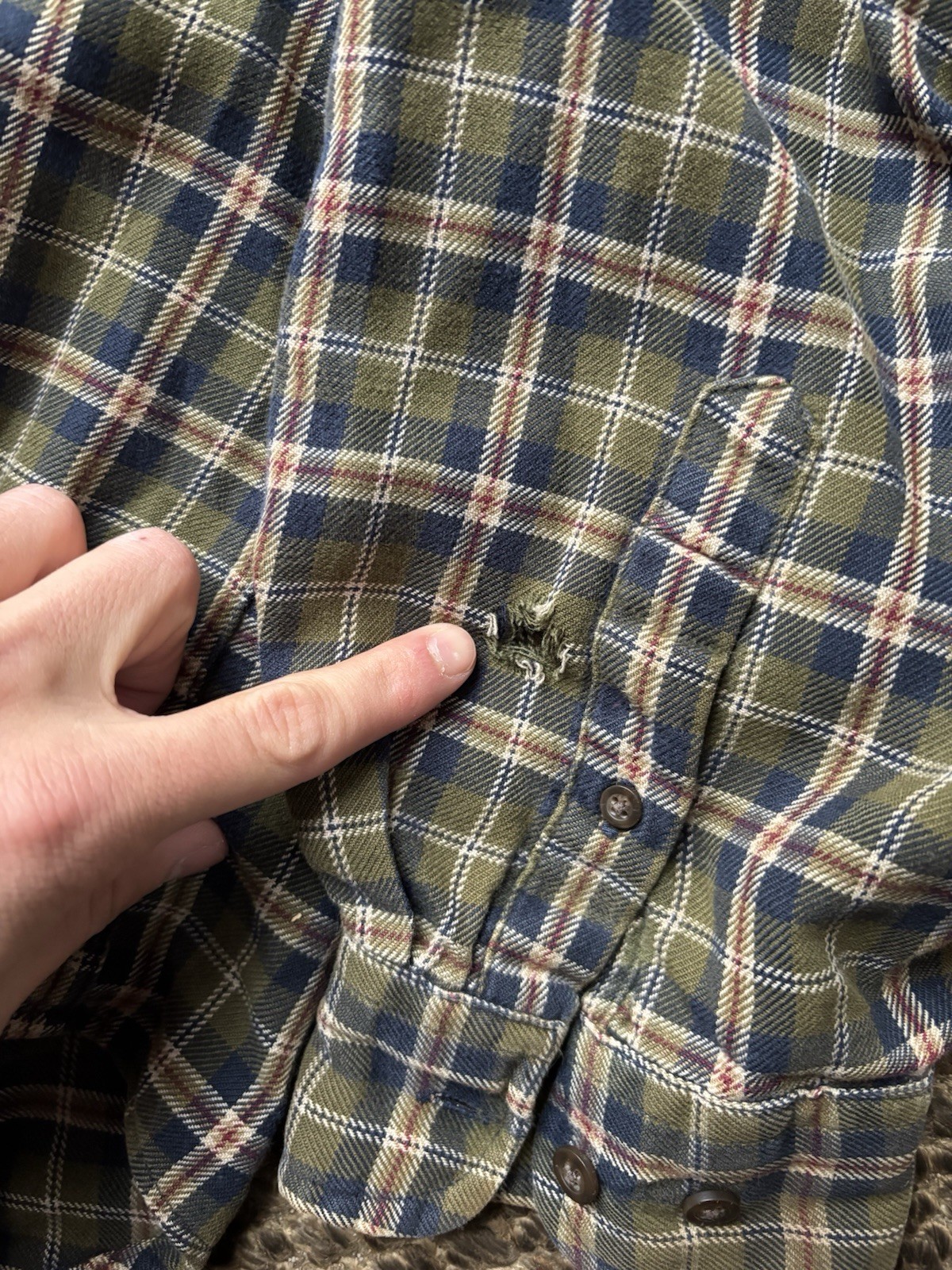 Vintage Gap Plaid Pattern Button Down Cotton Flan… - image 7