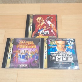 Japanes Sega Saturn Console Bundle with 2 Controllers & 6 Games HST-3220 White