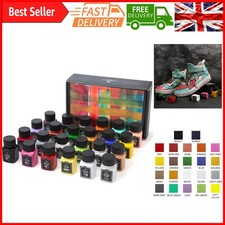 24 Colors Metal Acrylic Leather Paint Kit - Vibrant Shoe, Sneaker, Couch, Bag...