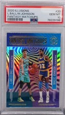 POP 3 PSA Graded 10 2020-21  Fantasy Matchups Magic Johnson LaMelo Ball #20 (RC)