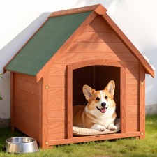 Cuccia per Cani in Legno da Esterno Casa Tetto Apribile per Animali 71x62.5x85cm
