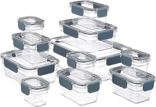 Amazon Basics Tritan Plastic Food Storage Containers with Airtight Locking Lids,