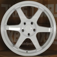 17 17x8 5x114.3 35 9six9 Six-1 Gloss White Te 6 Spokes Sport Wheels Set Of 4