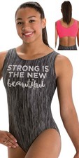 Nuovo! Strong Is The New Beautiful body danza ginnastica bambino piccolo CS 5-6 anni