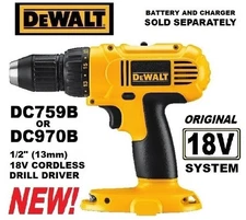 DeWalt 18V Volt DC759 / DC970 1/2" Cordless DRILL DRIVER Bare Tool *NEW IN BOX!*