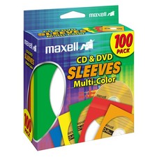 Maxell 190132 Cd/Dvd Sleeves Multi-Color 100Pk
