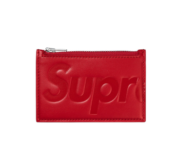 小物 supreme Leather ID Holder + Wallet Red Supreme Leather Zip Card Holder Wallet Red Brand New IN HAND