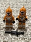 LEGO Star Wars Pair of MINIFIGURES w/ Weapon Orange Bomb Squad Clone (2011)