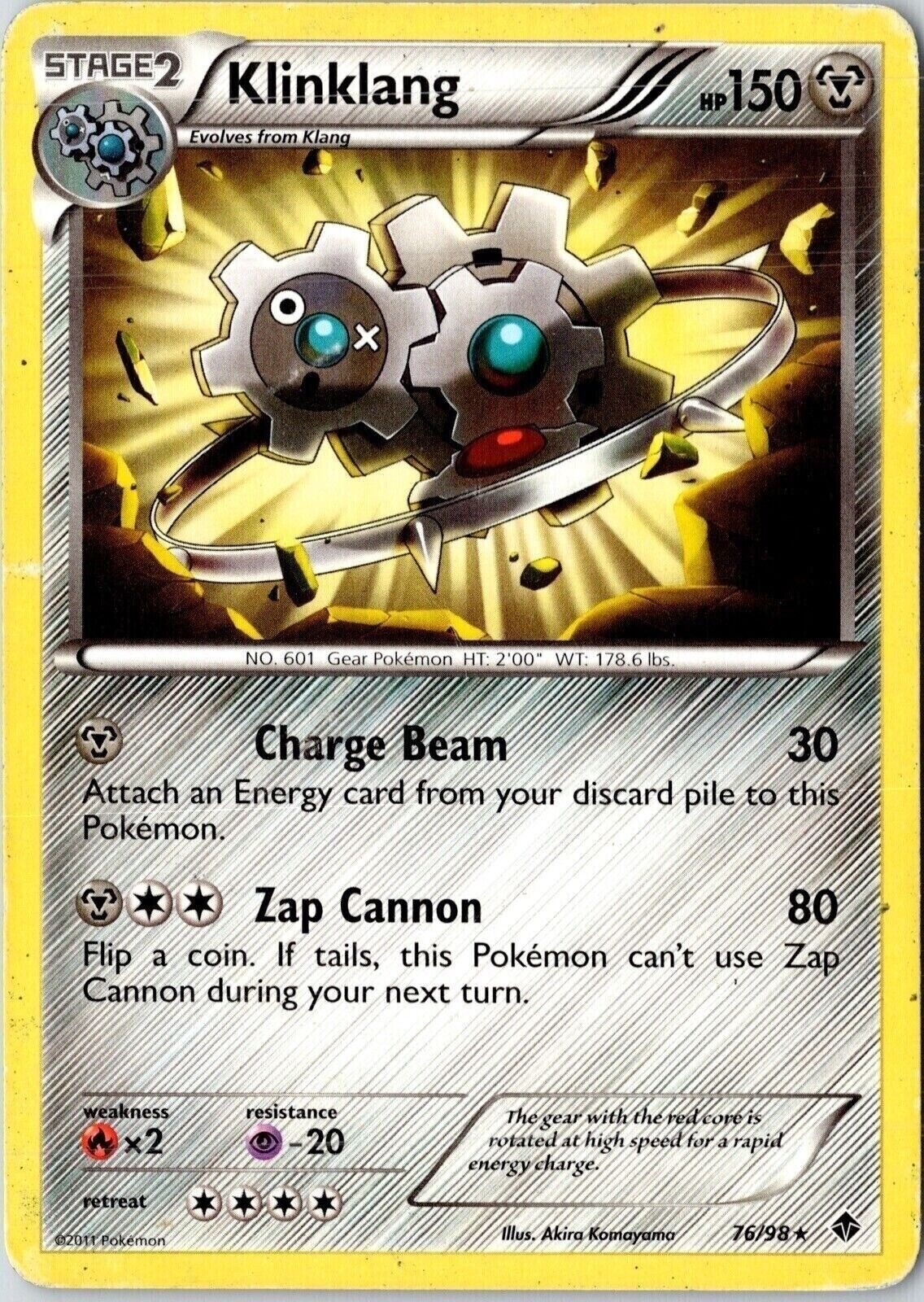 Klinklang Emerging Powers 76/98 Rare 2011 Pokemon Card TCG CCG