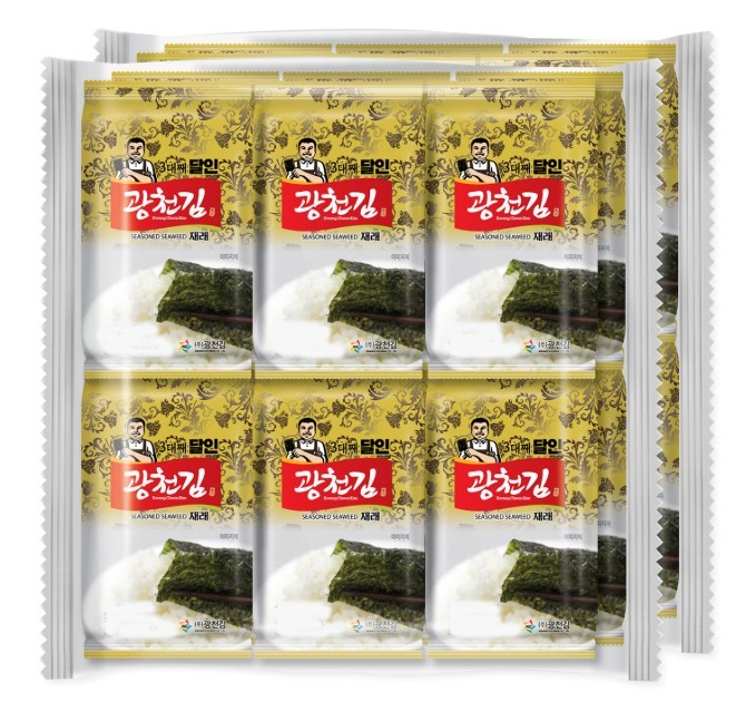 Kim Nori Gold Kim Roasted Seasoned Seaweed Snacks 4g ( 0.14 oz ) - 24 Packs