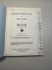 Master Parts List Of Body Parts Models 1928 1941 Inclusive -buick Motor Division
