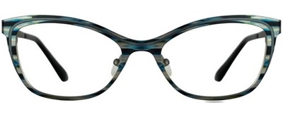 Nat Coco NC1324 Aqua & Red 51-18-135 Cat Eye Metal Eyeglasses Rx Ready