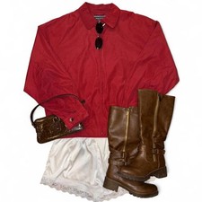 insane rare vintage vtg 90s 80s lightweight red windbreaker