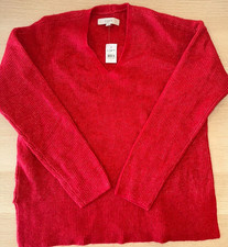 LOFT Women  s Red Sweater   Size Small, Long Sleeve Crew Neck