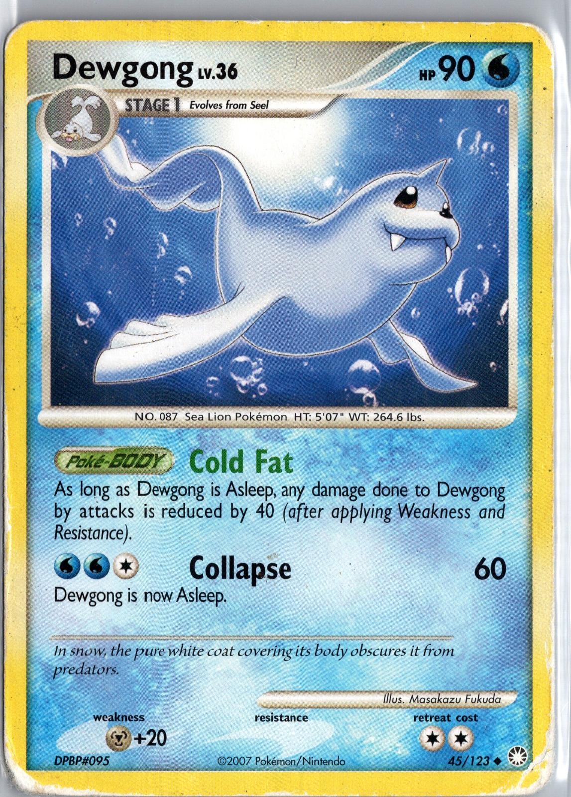 Dewgong 45/123 Uncommon Mysterious Treasures Pokemon Heavily Played