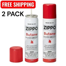 Zippo Butane Fuel 75 ml Pack of 2, Butane Refill Torch Lighter Fuel