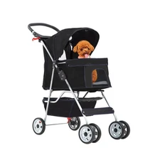 FDW Pet Stroller 4-Wheel Dog Cat Stroller Travel Folding Carrier wi... Fast Ship
