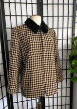 Doganay Vintage Jacke Kunstfellkragen Hundezahn Design 60% Wolle Größe 14