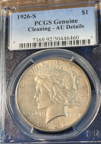 1926-S Peace Dollar PCGS AU Details Nice New Slab Easily Best Price Ebay* CHRC