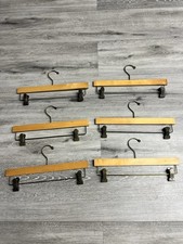 Vintage Wooden Pant Hangers - Lot Of 6 Pant Hangers - Wooden Hangers Lot