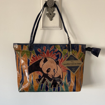 Mediterranean Trading Co. PANDA Leather Handbag Handcrafted Large NWT Pompano