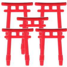 5 Pcs Mini House Torii Gate Simulated Crafts Japanese Garden Decor
