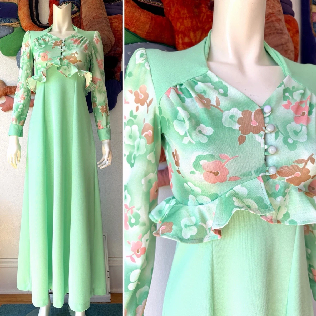 vintage mint green dress products for sale | eBay