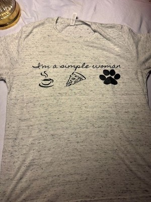 Bella+Canvas I'm a Simple Woman Coffee Pizza Paw Print Graphic T-Shirt